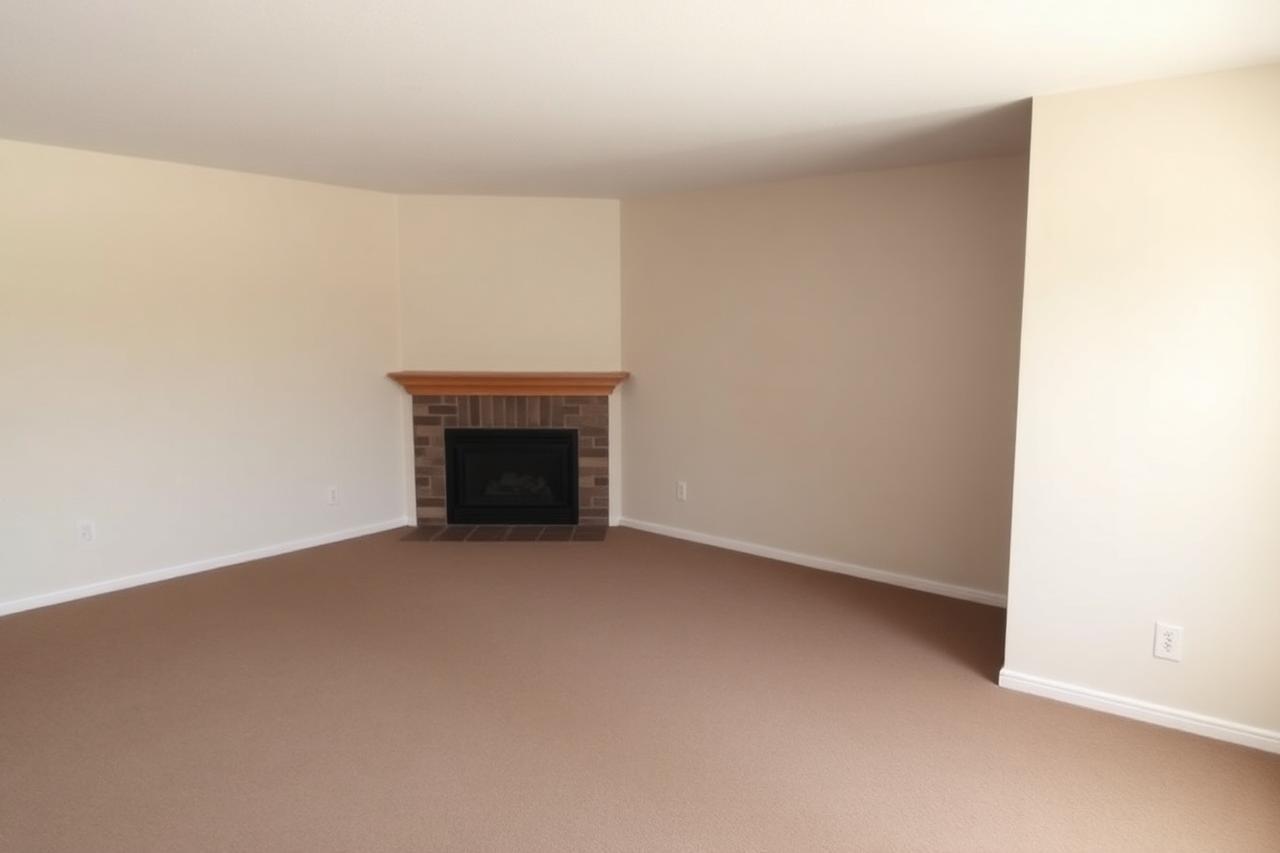 Empty unstaged living room before listing preparation